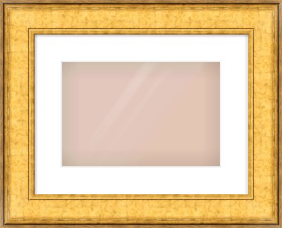 Gold Flat Frame for 12 × 8in artwork, with Smooth White Single Mount
