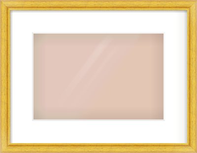 Gold Cushion Frame for 12 × 8in artwork, with Smooth White Single Mount