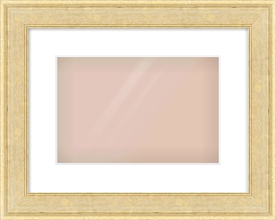 Gold Flat Frame for 12 × 8in artwork, with Smooth White Single Mount