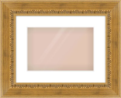 Gold Reverse Frame for 12 × 8in artwork, with Smooth White Single Mount