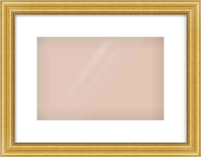 Gold Spoon Frame for 12 × 8in artwork, with Smooth White Single Mount