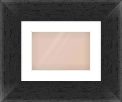 Black Flat Frame for 12 × 8in artwork, with Smooth White Single Mount