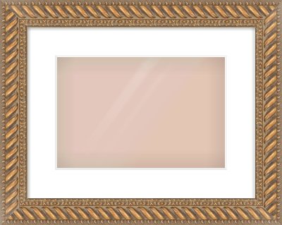 Gold Rope Frame for 12 × 8in artwork, with Smooth White Single Mount