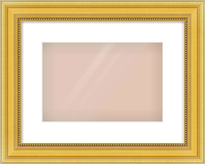 Gold Spoon Frame for 12 × 8in artwork, with Smooth White Single Mount