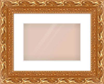 Gold Spoon Frame for 12 × 8in artwork, with Smooth White Single Mount
