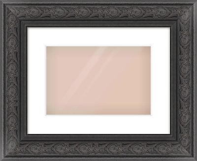 Black Spoon Frame for 12 × 8in artwork, with Smooth White Single Mount