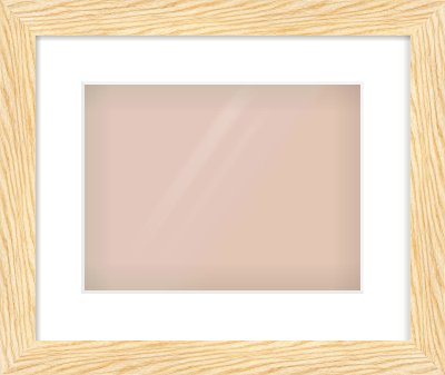 Natural Wood Reverse Frame for 12 × 9in artwork, with Smooth White Single Mount