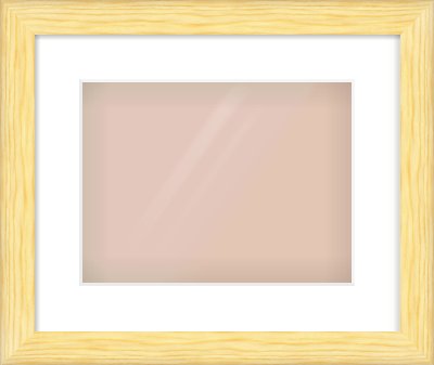 Natural Wood Cushion Frame for 12 × 9in artwork, with Smooth White Single Mount