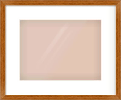 Natural Wood Flat Frame for 12 × 9in artwork, with Smooth White Single Mount