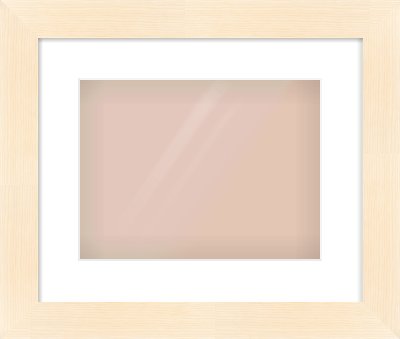 Natural Wood Flat Frame for 12 × 9in artwork, with Smooth White Single Mount