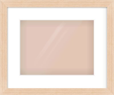 Light Oak Veneer Flat Frame for 12 × 9in artwork, with Smooth White Single Mount