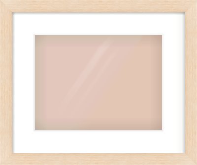 Natural Wood Flat Frame for 12 × 9in artwork, with Smooth White Single Mount