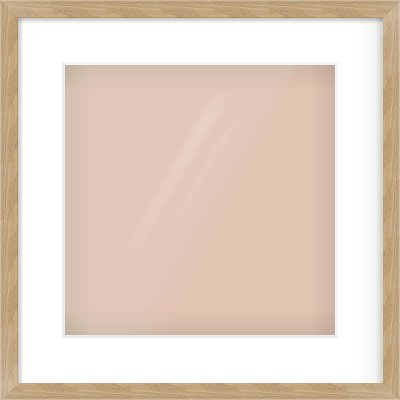 Oak Veneer Flat Frame for 12 × 12in artwork, with Smooth White Single Mount