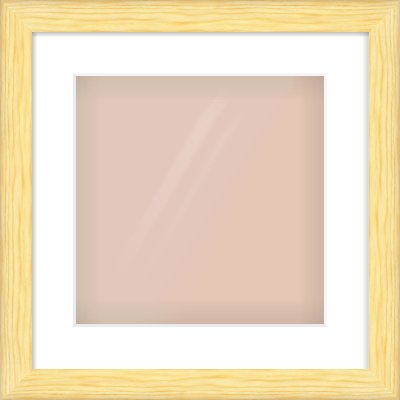 Natural Wood Cushion Frame for 12 × 12in artwork, with Smooth White Single Mount