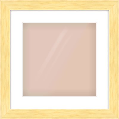 Natural Wood Stepped Flat Frame for 12 × 12in artwork, with Smooth White Single Mount