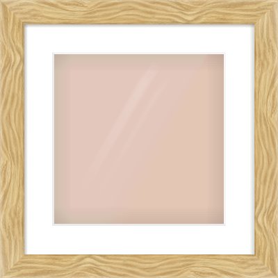 Natural Wood Flat Frame for 12 × 12in artwork, with Smooth White Single Mount