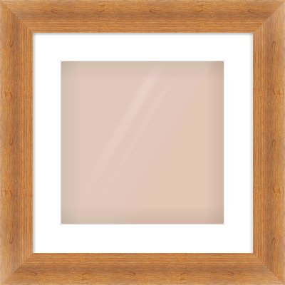 Antique Pine Flat Frame for 12 × 12in artwork, with Smooth White Single Mount