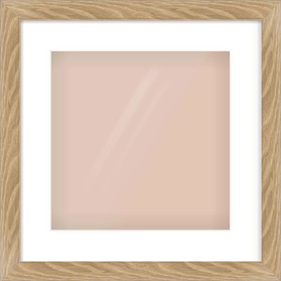 Oak Veneer Flat Frame for 12 × 12in artwork, with Smooth White Single Mount
