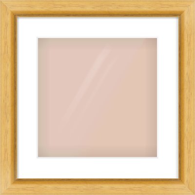 Natural Wood Reverse Frame for 12 × 12in artwork, with Smooth White Single Mount