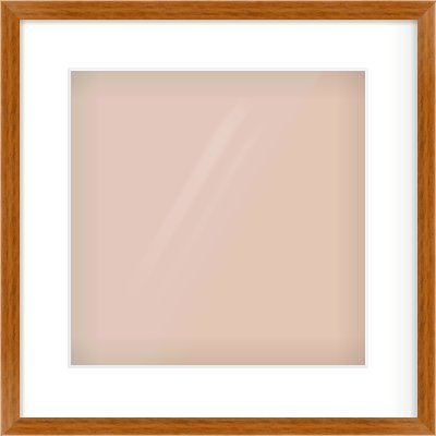 Natural Wood Flat Frame for 12 × 12in artwork, with Smooth White Single Mount