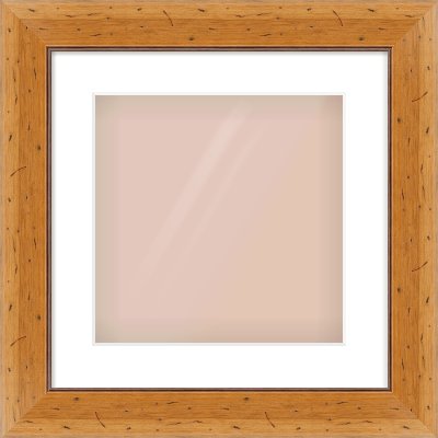 Distressed Pine Reverse Frame for 12 × 12in artwork, with Smooth White Single Mount