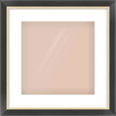 Black/Gold Flat Frame for 12 × 12in artwork, with Smooth White Single Mount