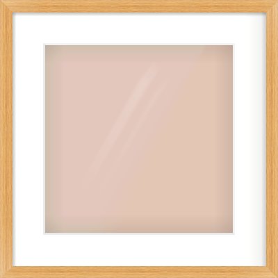 Oak Veneer Flat Frame for 12 × 12in artwork, with Smooth White Single Mount