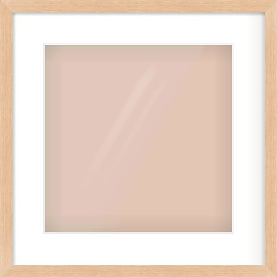 Light Oak Veneer Flat Frame for 12 × 12in artwork, with Smooth White Single Mount