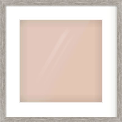 Grey Wood Grain Flat Frame for 12 × 12in artwork, with Smooth White Single Mount