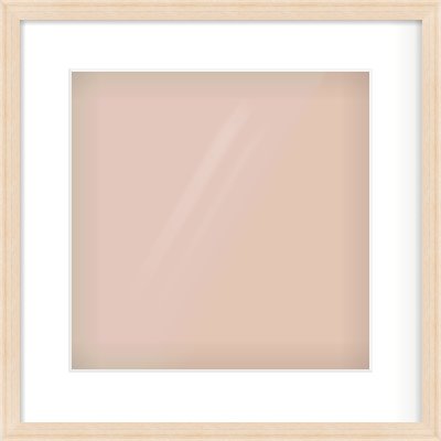Natural Wood Flat Frame for 12 × 12in artwork, with Smooth White Single Mount