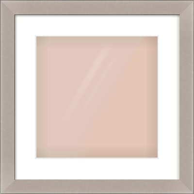 Brushed Silver & Black Sided Flat Frame for 12 × 12in artwork, with Smooth White Single Mount