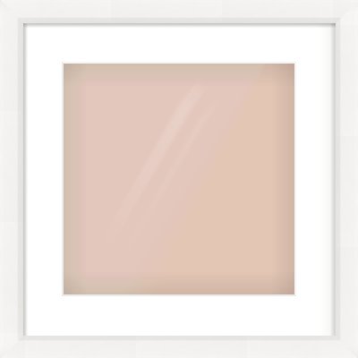 White Beveled Frame for 12 × 12in artwork, with Smooth White Single Mount
