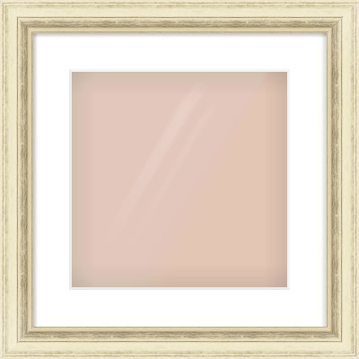 Ivory Distressed Frame for 12 × 12in artwork, with Smooth White Single Mount