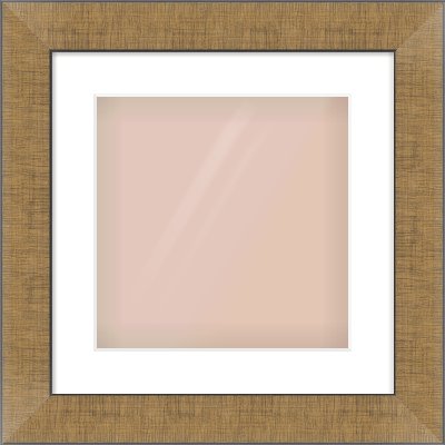 Bronze Flat Frame for 12 × 12in artwork, with Smooth White Single Mount