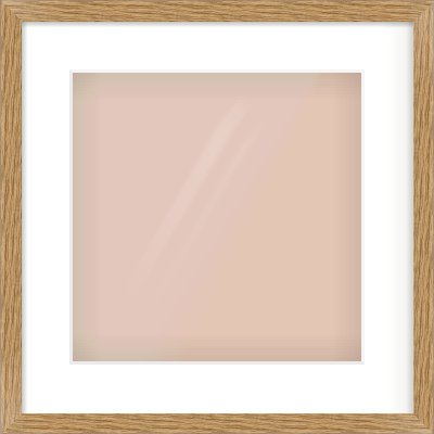 Oak Effect Flat Frame for 12 × 12in artwork, with Smooth White Single Mount