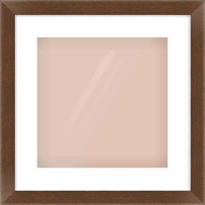 Brown Flat Frame for 12 × 12in artwork, with Smooth White Single Mount