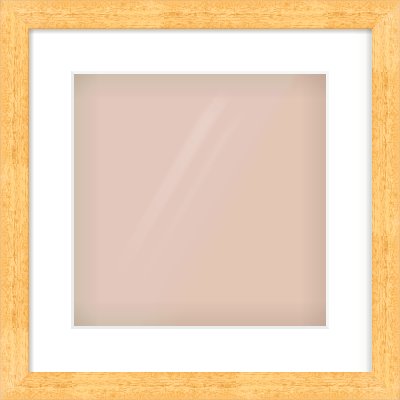 Oak Effect Flat Frame for 12 × 12in artwork, with Smooth White Single Mount