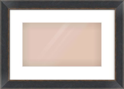 Black Flat Frame for 32 × 18cm artwork, with Smooth White Single Mount