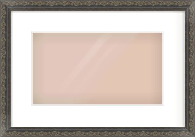 Black Scoop Frame for 32 × 18cm artwork, with Smooth White Single Mount