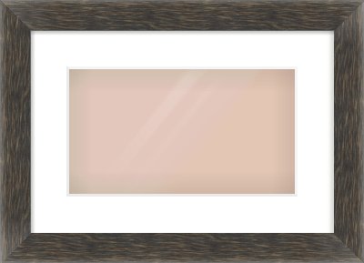 Black Flat Frame for 32 × 18cm artwork, with Smooth White Single Mount