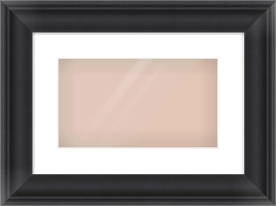 Black Scoop Frame for 32 × 18cm artwork, with Smooth White Single Mount