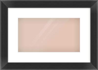 Black Cushioned Bevel Frame for 32 × 18cm artwork, with Smooth White Single Mount