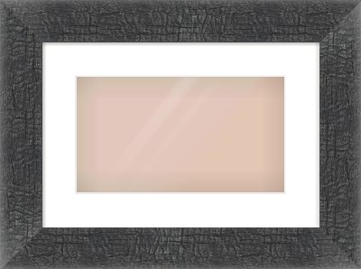 Carbon Flat Frame for 32 × 18cm artwork, with Smooth White Single Mount