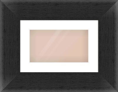 Black Flat Frame for 32 × 18cm artwork, with Smooth White Single Mount