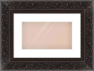 Black Reverse Frame for 32 × 18cm artwork, with Smooth White Single Mount