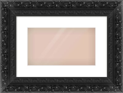 Black Reverse Frame for 32 × 18cm artwork, with Smooth White Single Mount