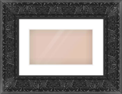 Black Scoop Frame for 32 × 18cm artwork, with Smooth White Single Mount