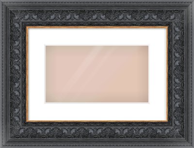 Black Reverse Frame for 32 × 18cm artwork, with Smooth White Single Mount