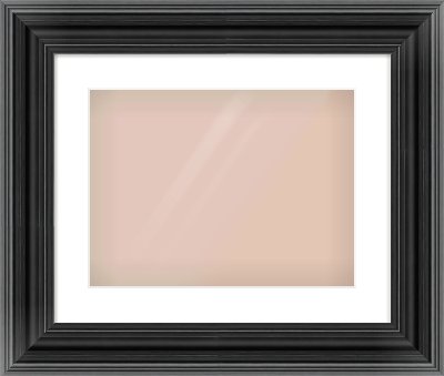 Black Spoon Frame for 40 × 30cm artwork, with Smooth White Single Mount