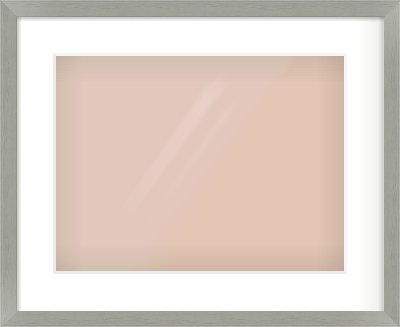 Pale Grey Flat Frame for 400 × 300mm artwork, with Smooth White Single Mount